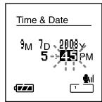 OLYMPUS DS 75 - Appuyez sur la touche + ou - pour configurer l'élément. - 1