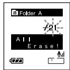 OLYMPUS DS 75 - Effacement de tous les fichiers d'un dossier - 5