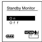 OLYMPUS DS 75 - Réglage du moniteur en veille VCVA - 4