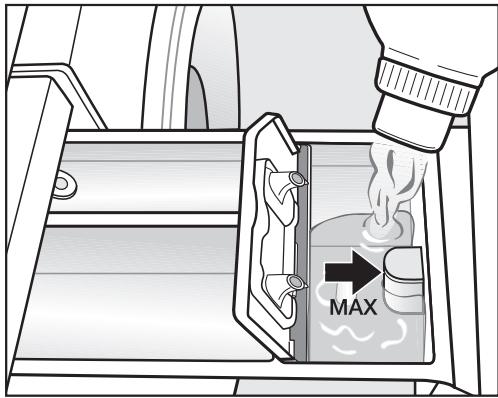 MI WMF820WPS - Ajout d'adoucissant, de produit d'apprêt ou d'amidon liquide à la fin du programme de lavage - 1