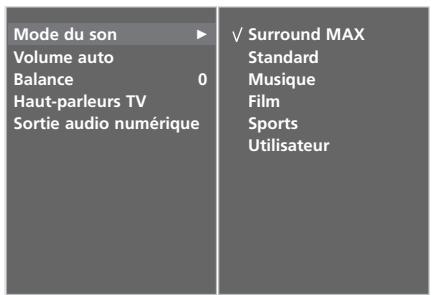 LG-GOLDSTAR 32LC45 - RéGLAGES PRÉDÉFINIS DU SON - MODE DU SON - 3