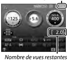 NIKON D3300+18-105Mm - Vérifiez le niveau de charge de l'accumulateur et le nombre de vues restantes. - 2