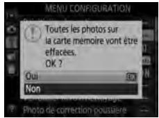 NIKON D3300+18-105Mm - Mettez Oui en surbrillance. Pour quitter sans formater la carte mémoire, mettez Non en surbrillance et appuyez sur OK. - 2