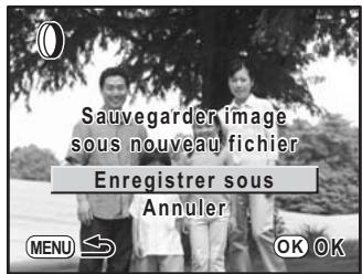 PENTAX K200D+18-55+50-200 - Utilisez le bouton de navigation ( ) pour selectionner [Enregistrer sous]. - 1