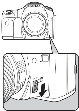 PENTAX K200D+18-55+50-200 - Réglez le curseur du mode de mise au point sur AF. - 1