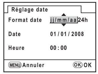 PENTAX K200D+18-55+50-200 - Changement de la date et de l'heure et du style d'affichage - 1