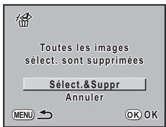 PENTAX K200D+18-55+50-200 - Utilisez le bouton de navigation ( ) pour selectionner [Suggest.&amp;Suppr]. - 1