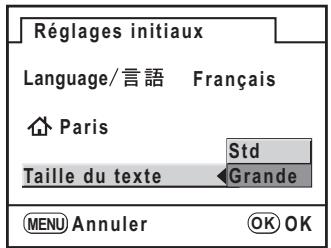PENTAX K200D+18-55+50-200 - Appuyez sur le bouton de navigation (▶) et Sélectionnez [Std] ou [Grande] à l'aide du bouton de navigation (▲▼). - 1