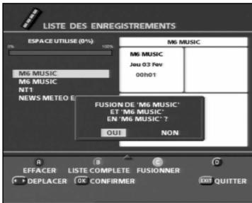 SAGEM PVR 66160T - Fusionner des enregistements - 1