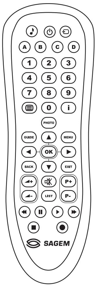 SAGEM PVR 66160T - 4-1 TELÉCOMMANDE - 1