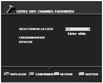 SAGEM PVR 66160T - 6-1-4 Installation des listedes des chaînes favorites - 2