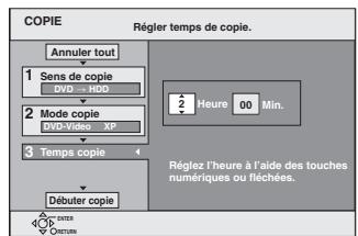 PANASONIC DMIR-E85H - Appuyez sur [, ] pour désirir "Heure" et "Min.", puis appuyez sur [, ] pour fixer la durée d'enregistrement. - 1