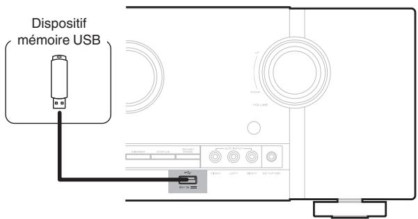MARANTZ AMPLI HOME CINEMA 5R5015 DAB SILVER - Connecter un dispositif mémoire USB au port USB - 1