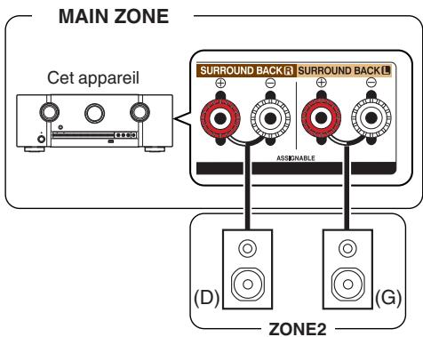 MARANTZ AMPLI HOME CINEMA 5R5015 DAB SILVER - Connexion 1: connexion à l'aide d'une borne de sortie d'enceinte - 1