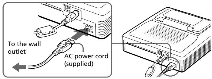 SONY DPP-SV772001 - Connecting the AC power cord - 1
