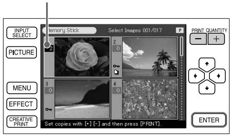 SONY DPP-SV772001 - Tap PRINT QUANTITY \([+\] or \([-]\) to set the number of copies to be printed. - 1