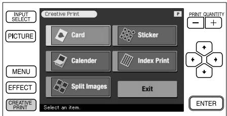 SONY DPP-SV772001 - What you can do with the Creative Print menu - 1