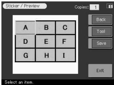 SONY DPP-SV772001 - Tap the desired 9-split template. - 1