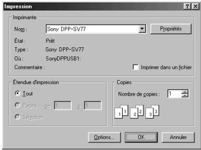 SONY DPP-SV772001 - Onglet Options du périphérique - 1
