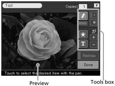 SONY DPP-SV772001 - What you can do with the Tool sub menu - 1