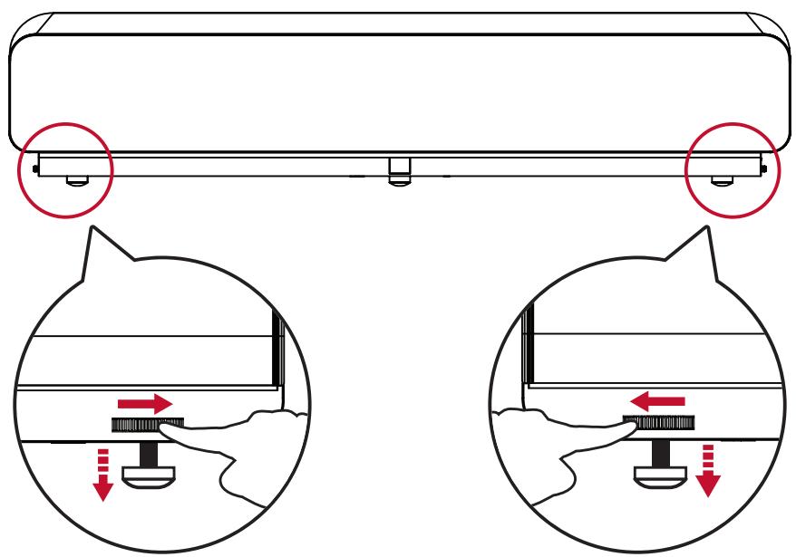 VIEWSONIC HCX1000-4K - Réglage de la hauteur du projecteur et de l'angle de projection - 1