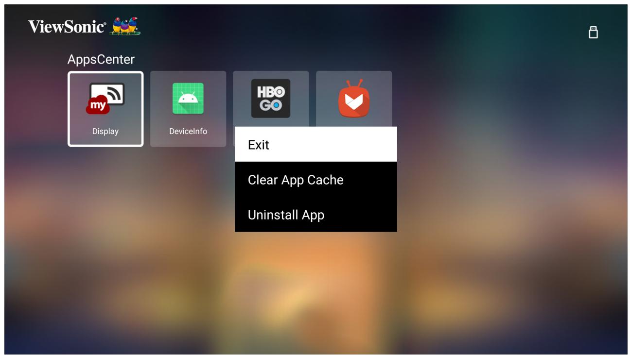 VIEWSONIC HCX1000-4K - Pour désinstaller des applications - 1