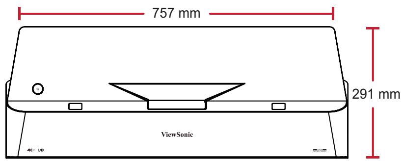 VIEWSONIC HCX1000-4K - Dimensions du projecteur - 2