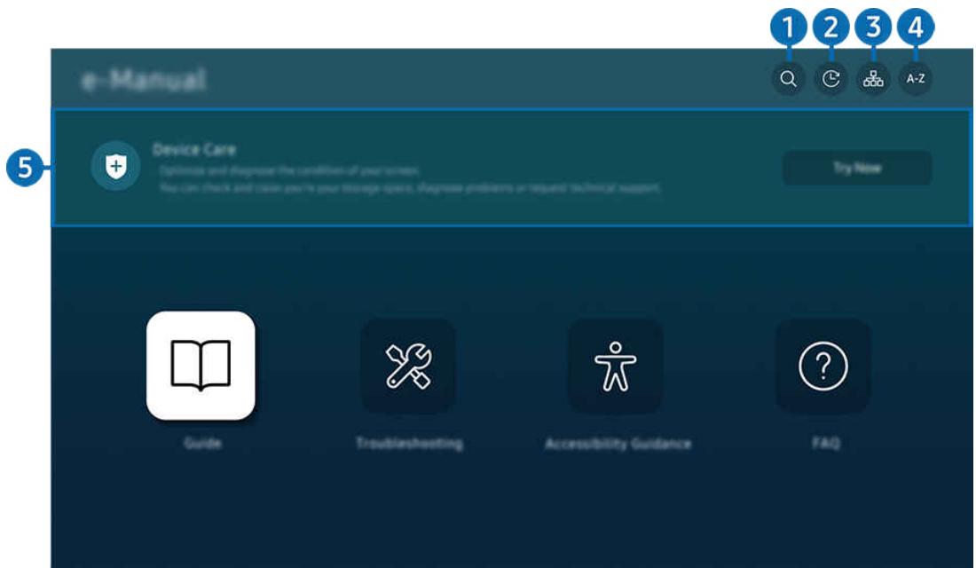 SAMSUNG TU50CU7025 - Utilisation des boutons dans le e-Manual - 1