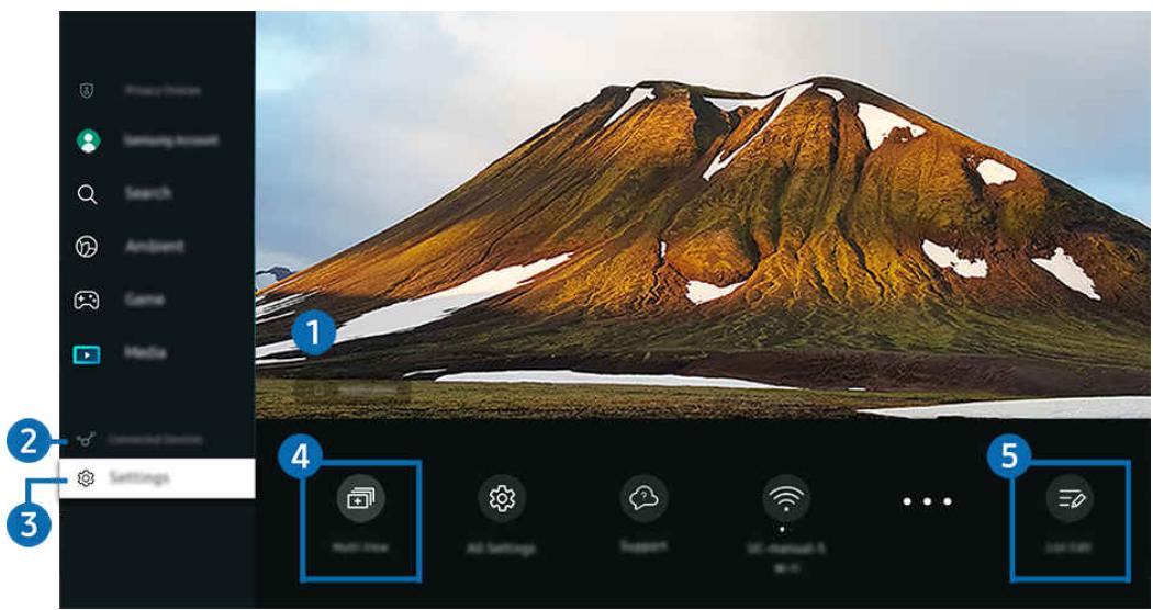 SAMSUNG TU50CU7025 - À propos de la Menu Barre d'accès rapide - 1