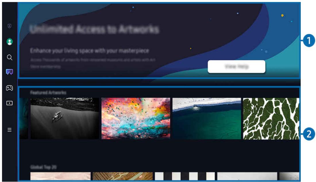 SAMSUNG TU50CU7025 - À propos de l'écran d'accueil Art - 1