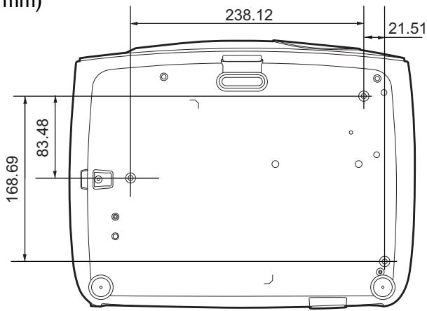 BENQ TK800M - Diagramme de configuration de montage au plafond - 1