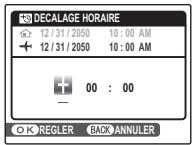 FUJIFILM A100 - Spectoriez la différence entre l'heure locale de votre destination et votre fuseau hora. - 1