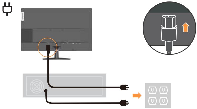 LENOVO ECRANL27M-28 - Connexion et mise en marche de votre moniteur - 12
