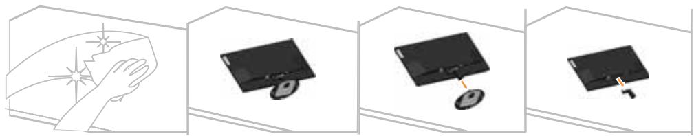 LENOVO ECRANL27M-28 - Démonter la base et le stand du moniteur - 1