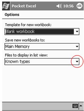 HP H3800 - Change the Pocket Excel options - 4