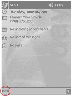 HP H3800 - Create new information from the Today screen - 2