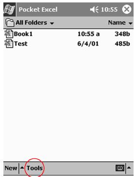 HP H3800 - Change the Pocket Excel options - 1