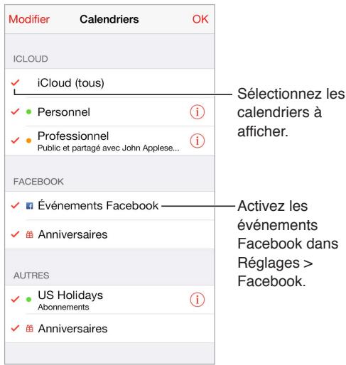 APPLE iPH 4S 8GO - Utiliser plusieurs calendriers - 1