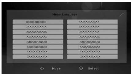 LG XB66 - Paramètres de langue initiaux pour l'affichage à l'écran - en option - 1