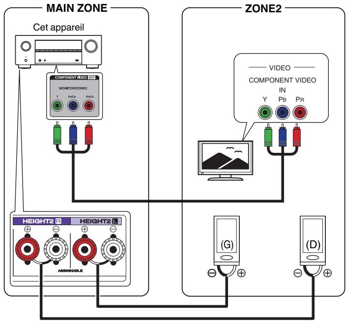 DENON AVC-X3800H - ■ Connexion 2: Connexion à l'aide d'une borne de sortie d'enceinte - 1