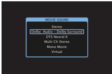 DENON AVC-X3800H - [Exemple] Lorsque MOVIE est enforcé - 1