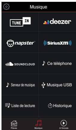 DENON AVC-X3800H - Appuyez sur l'onglet "Musique" pour selectionner une source musicale. - 2