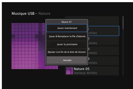 DENON AVC-X3800H - Parcourez la musique sur votre dispositif mémoire USB et sélectionnez une musique à dire. - 2