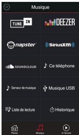 DENON MCR612/N1 - Appuyez sur l'onglet "Musique" pour selectionner une source musicale. - 2