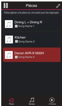 DENON MCR612/N1 - ■ Sélectionner une piece/un dispositif - 2