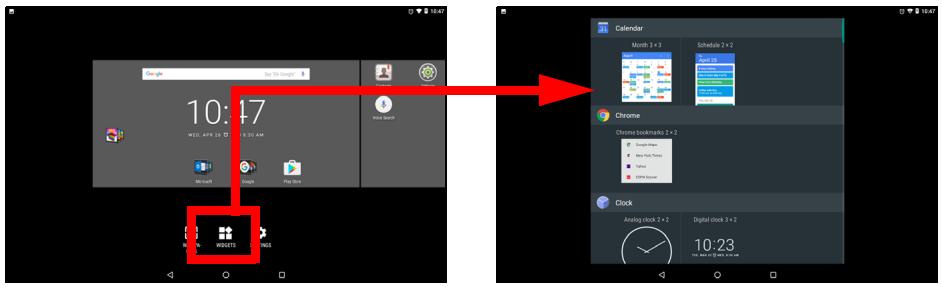 ACER B3-A4OFHD-K1ME - Ajouter des widgets à un écran d'accueil - 1