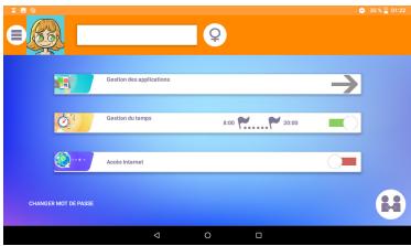 ALCATEL 1T7 - Interface principale de l'Espace Parental - 1