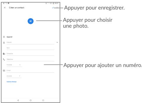 ALCATEL 1T7 - Ajouter un contact - 1
