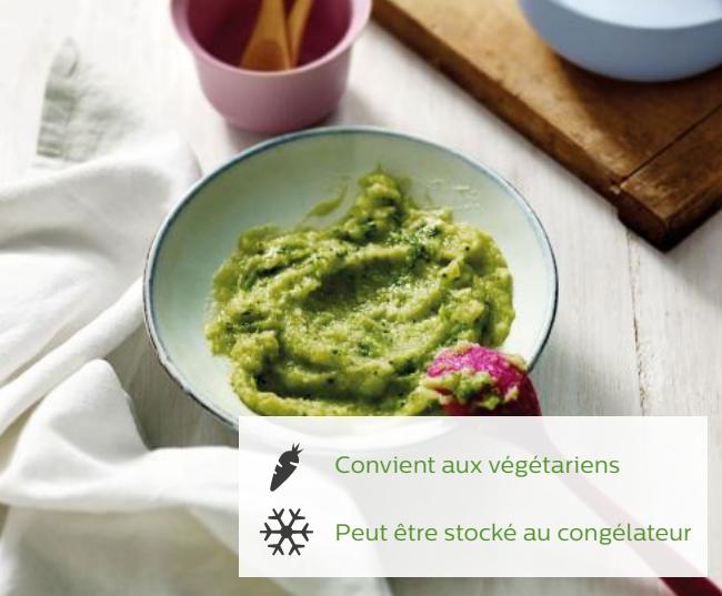 PHILIPS SCF86202 - Les purées doivent être très lisses et plutôt liquides, en commençant par des saveurs douces (voire fades). - 1