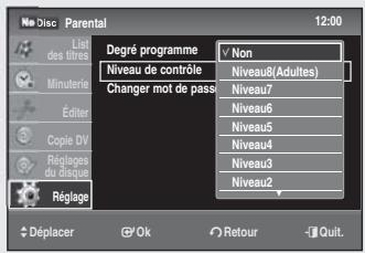 SAMSUNG DVD-SR275 - Configuration du contrôle parental - 4